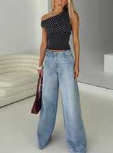 Bowe Low Rise Wide Leg Jeans Blue