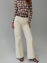 Maple Mid Rise Flare Jeans Ecru