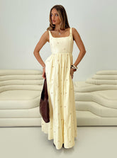 Cartmel Embroidered Maxi Dress Cream