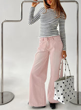 Lucky Dip Mid Rise Straight Leg Jeans Washed Pink