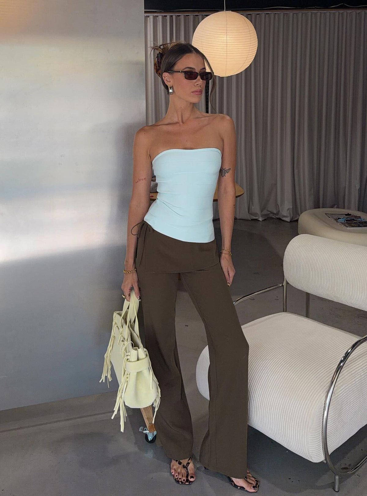 Elka Wrap Trousers Truffle