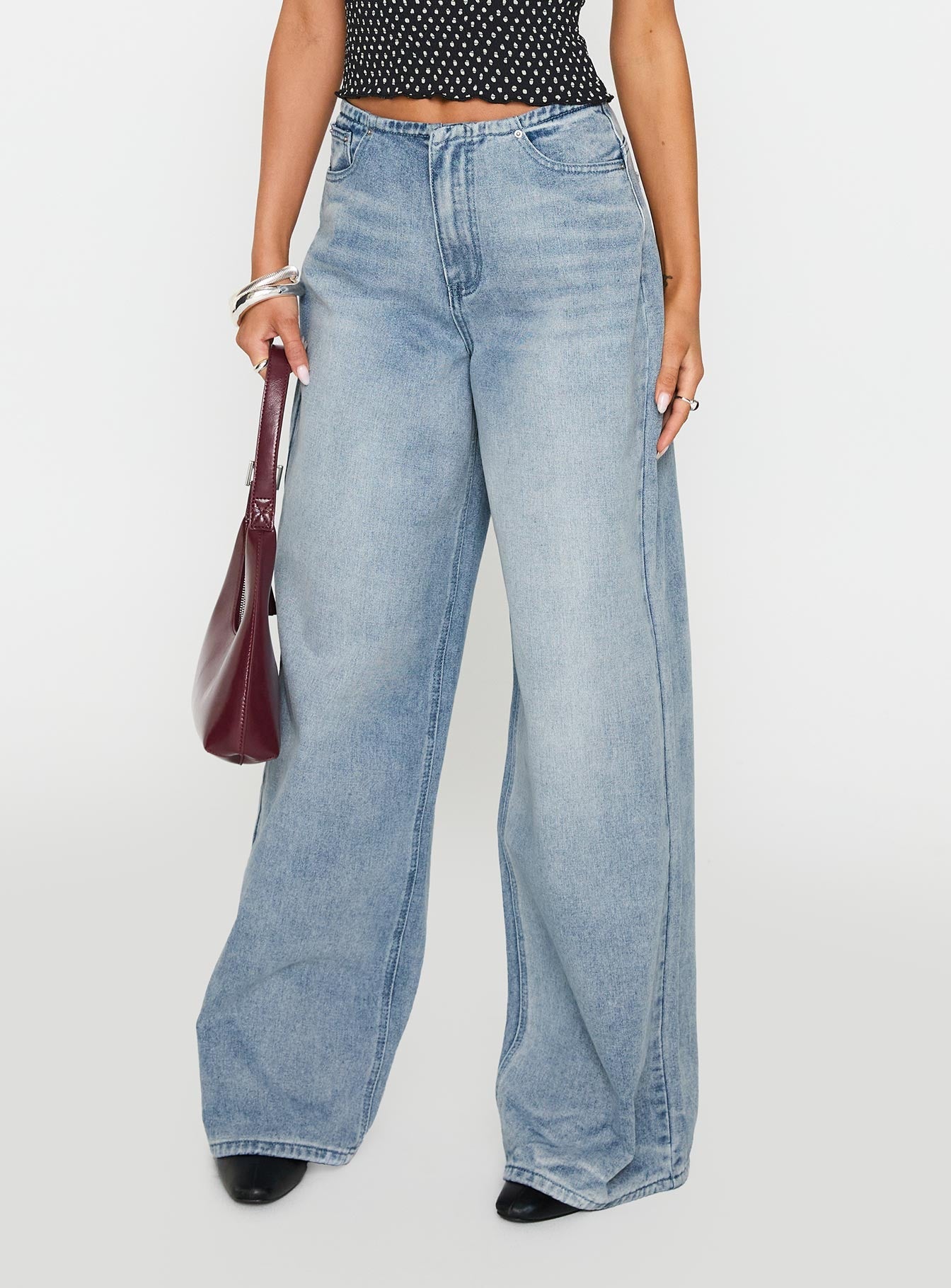 Bowe Low Rise Wide Leg Jeans Blue
