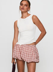 Cydnee Bubble Hem Mini Skort Red Multi