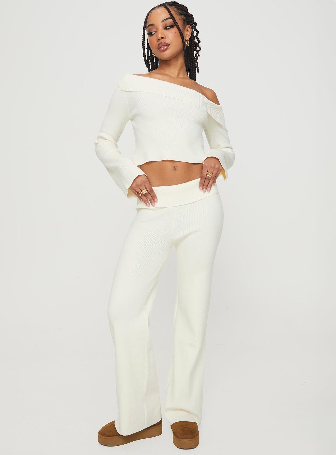Try Me Knit Pants Cream