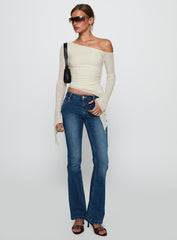 Face Card Long Sleeve Top Cream