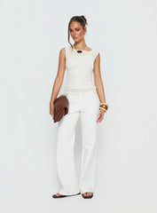 Buenos No Waist Low Rise Straight Leg Jeans White