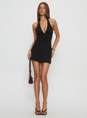 Dignified Tie Neck Playsuit Black