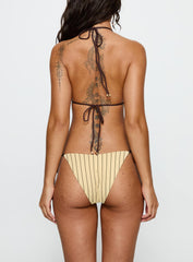 Tyliana Triangle Bikini Top Yellow Stripe