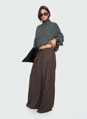 Bungala Oversized Relaxed Pant Brown Check