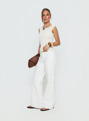 Buenos No Waist Low Rise Straight Leg Jeans White