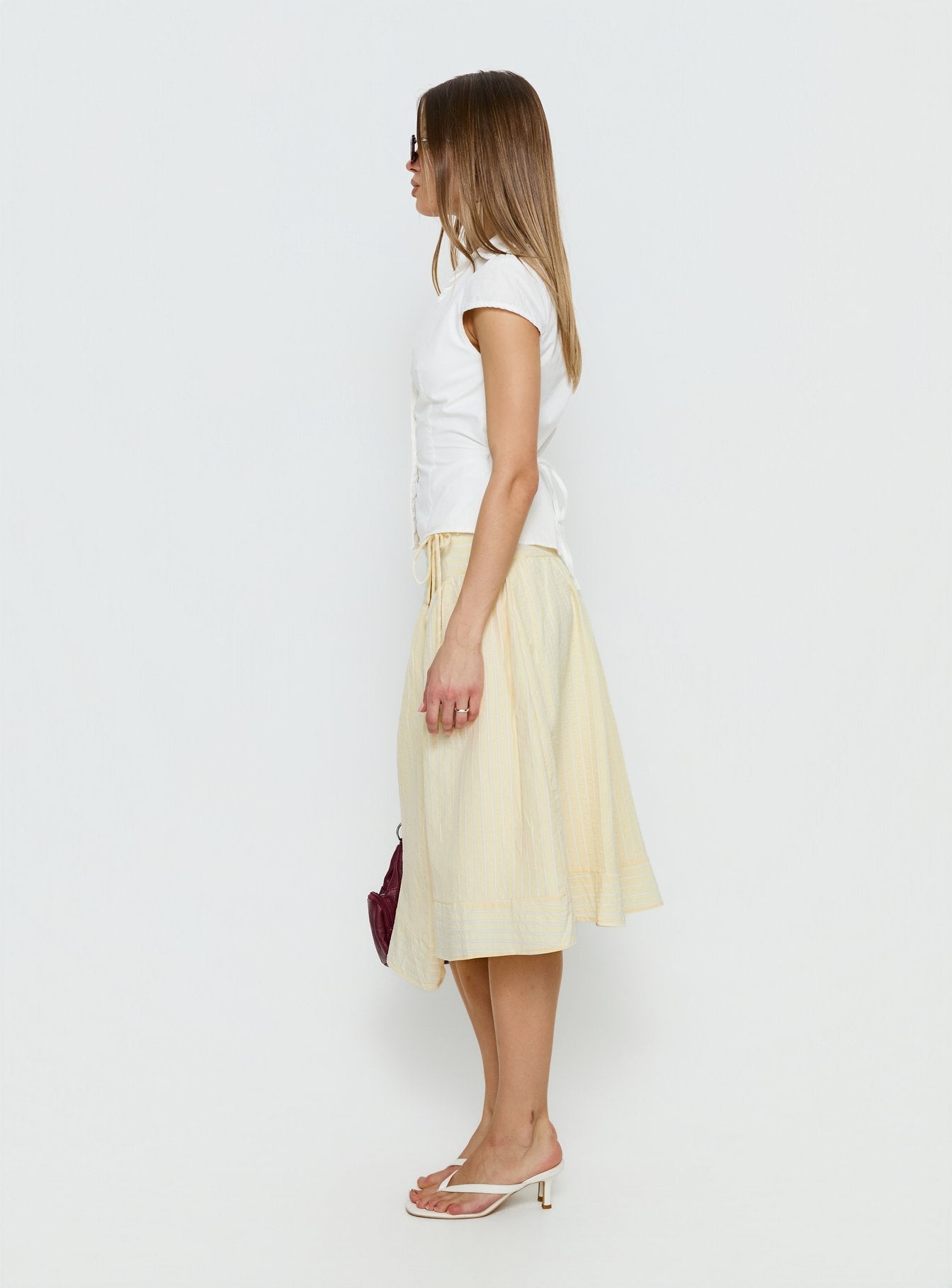 Sunney Wrap Midi Skirt Yellow