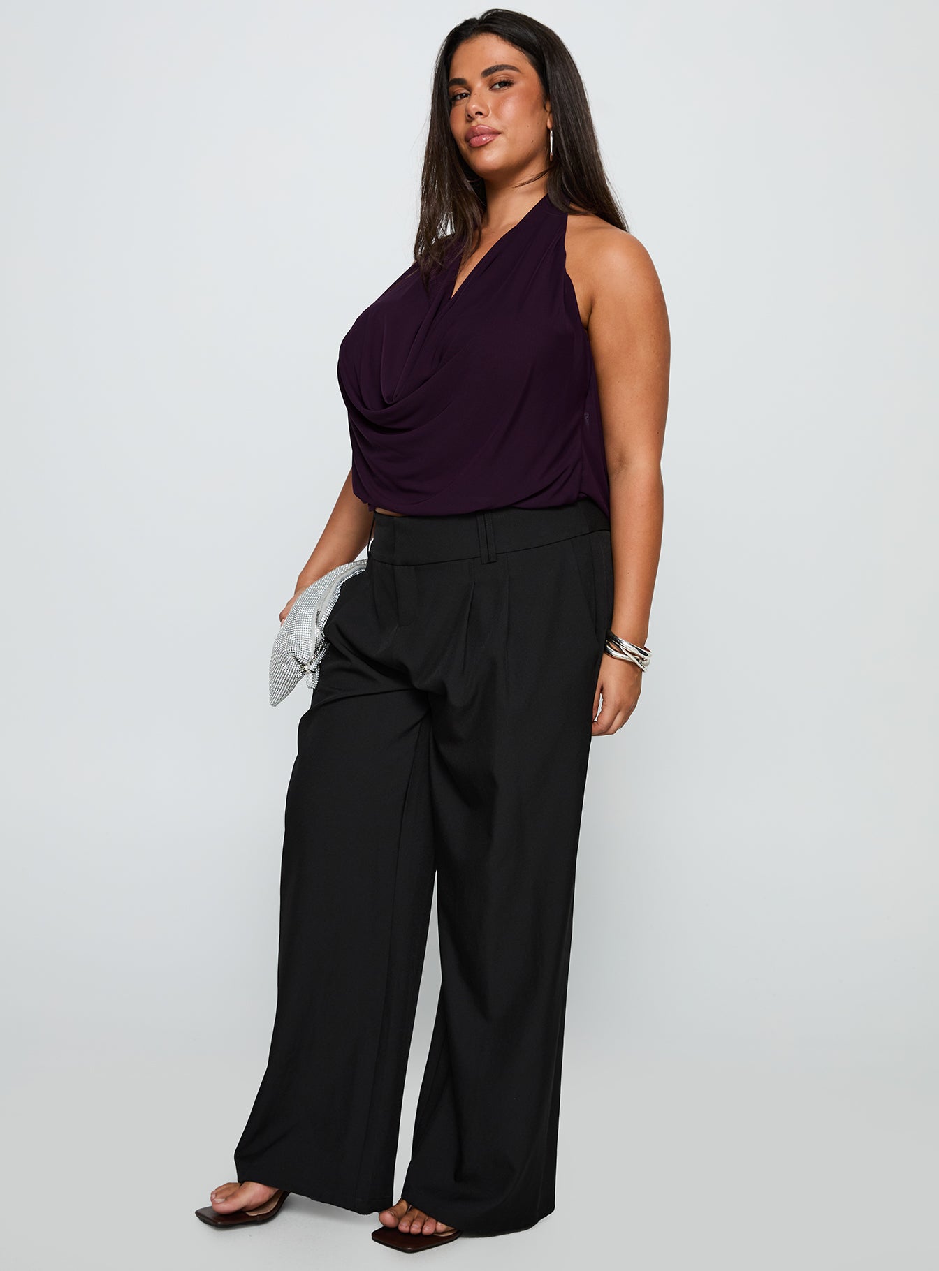 Two Lovers Low Rise Pants Black Curve