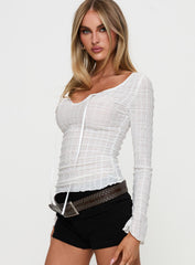 Raelynne Tie Detail Top White