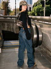 Carianne Low Rise Wide Leg Jeans Dark Wash