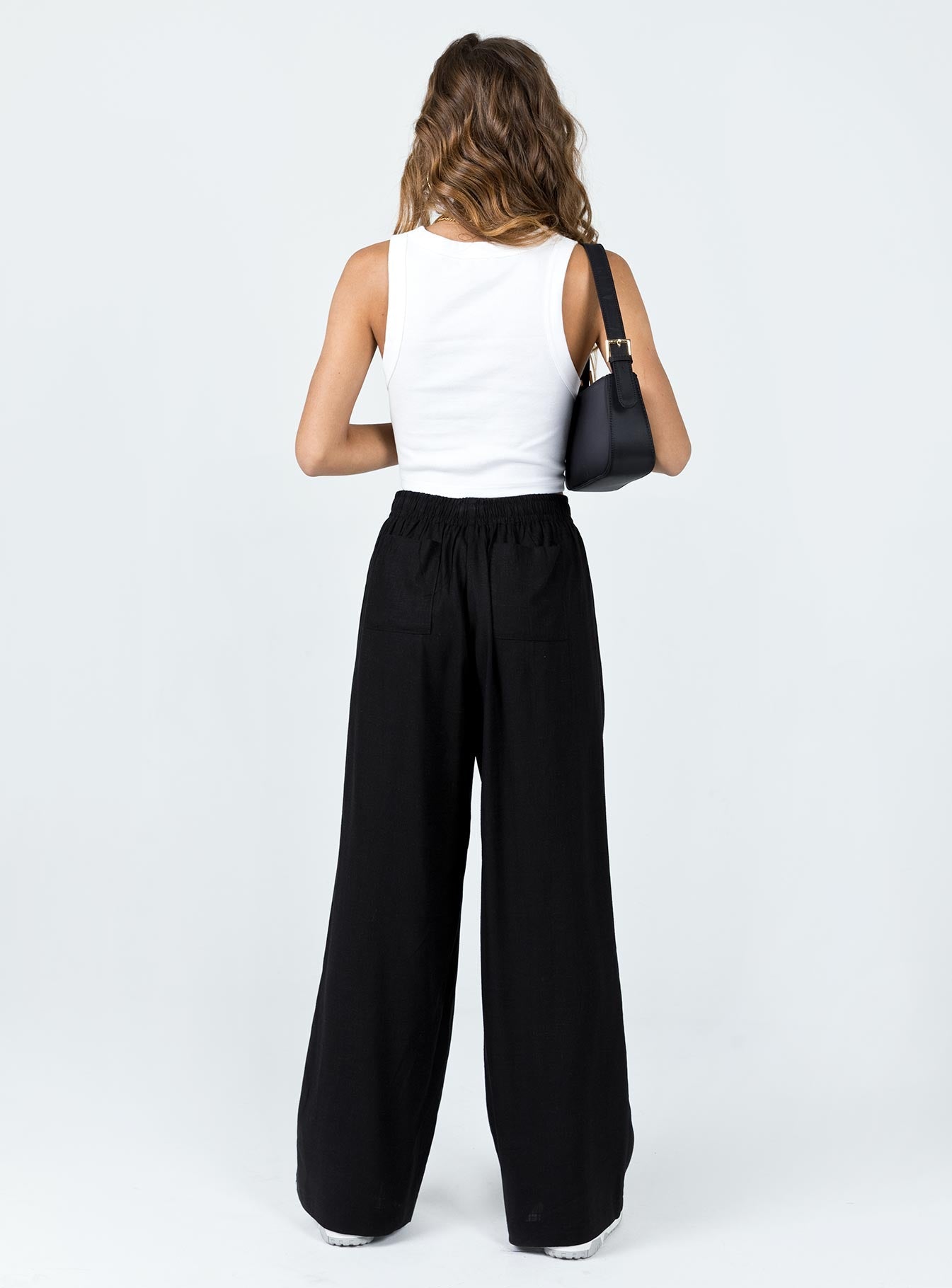 Louis Linen Blend Pants Black Lower Impact