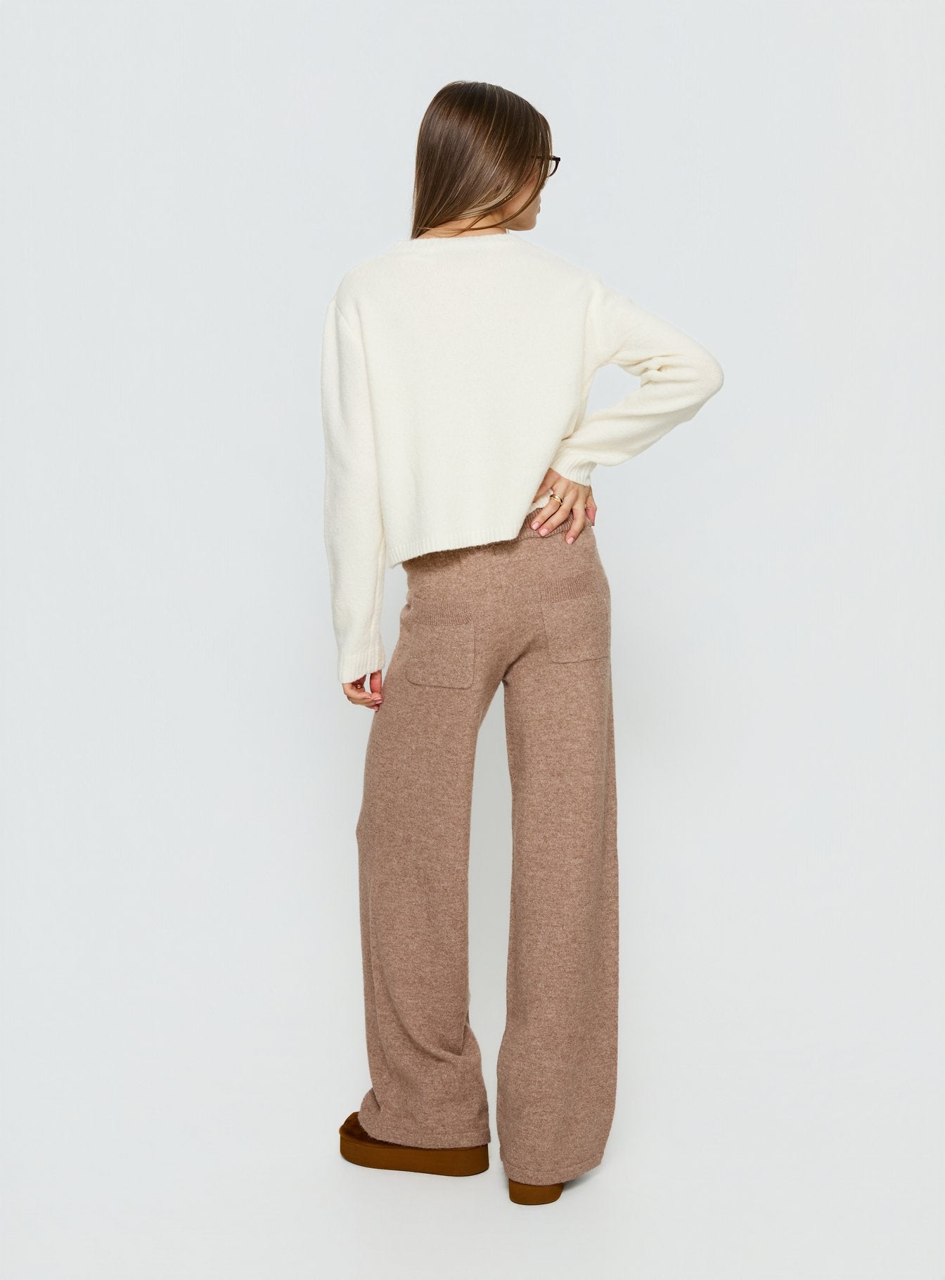 Bekki Wide Leg Knit Pant Mocha
