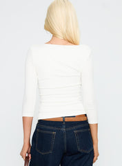 Desirae 3/4 Sleeve Top White