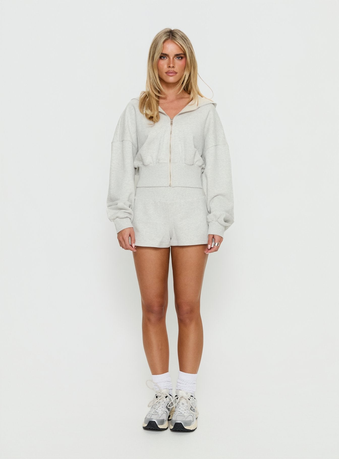 Daytime Cropped Blouson Hoodie Snow Marle