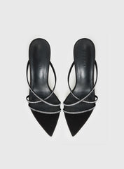 Billini Effy Heels Black Satin Diamante