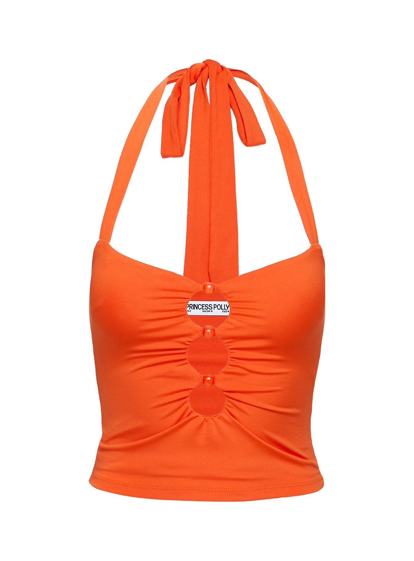 Earnestly Bead Detail Top Orange