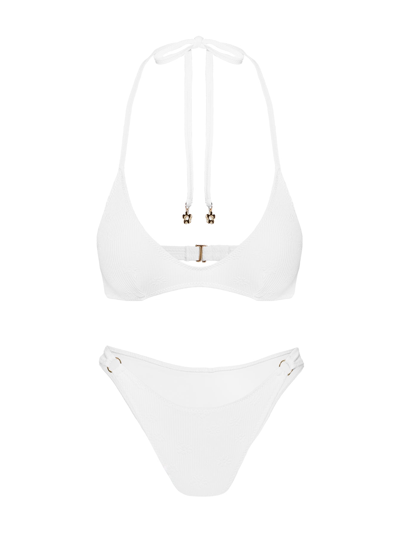 Tides Roll Bikini Bottoms White