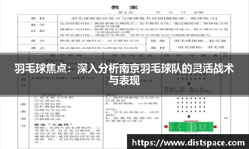 羽毛球焦点：深入分析南京羽毛球队的灵活战术与表现